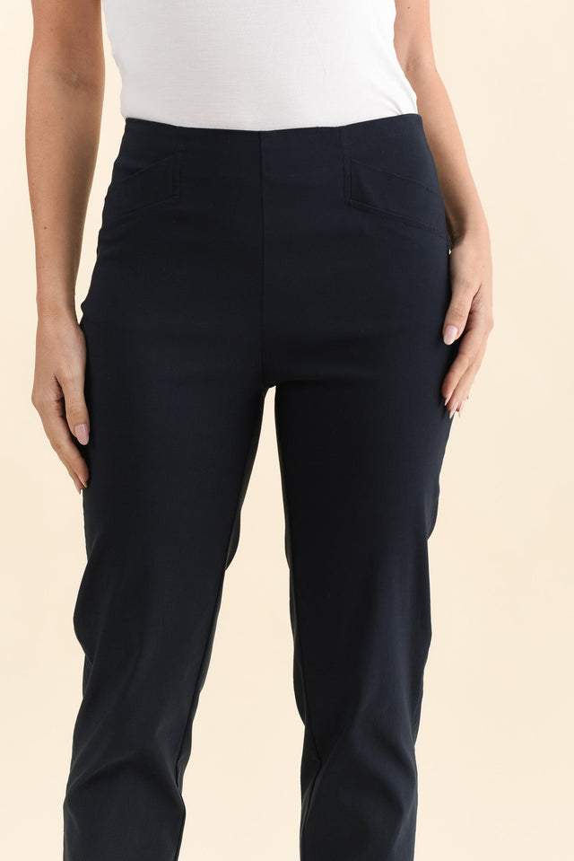 Cody Navy Stretch Pants,Brunette model,alt text|model:MJ image 6