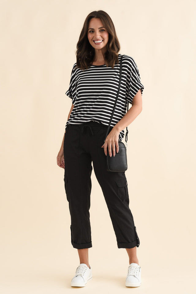 Colette Black Cargo Pants,Brunette model,alt text|model:MJ image 4