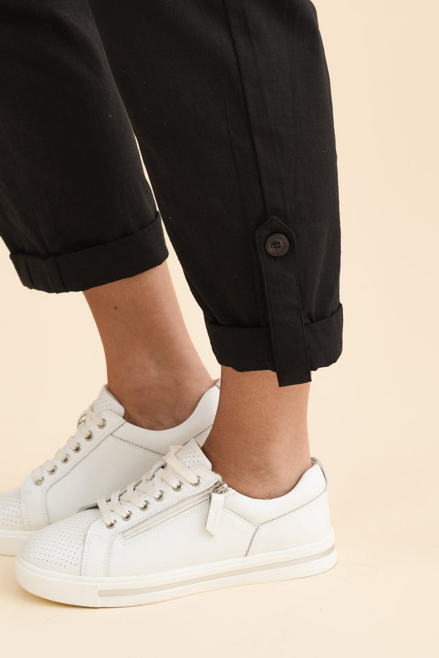 Colette Black Cargo Pants,Brunette model,alt text|model:MJ image 8