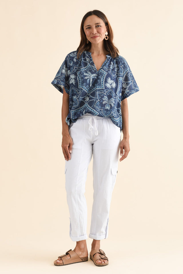 Colette White Cargo Pants,Full Body,Brunette model,alt text|model:Cara image 4