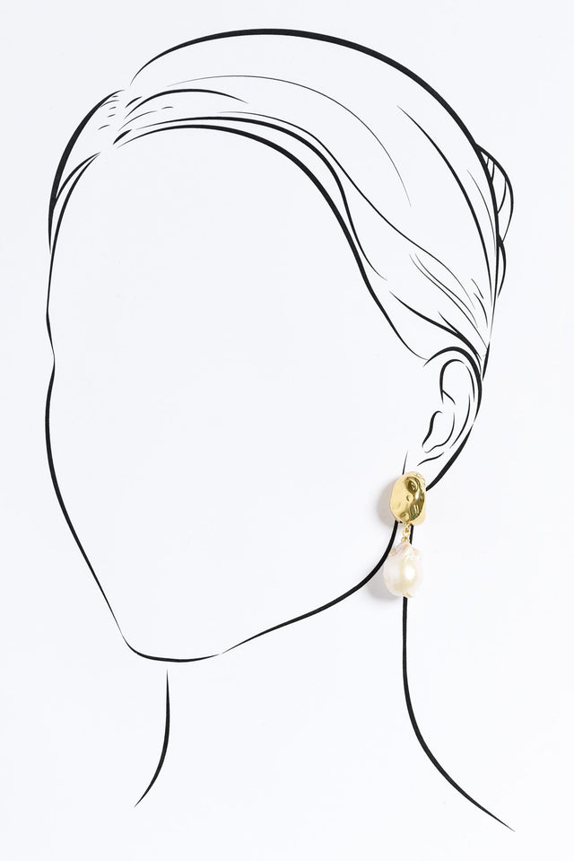 Corrie Gold Pearl Drop Earrings image 2