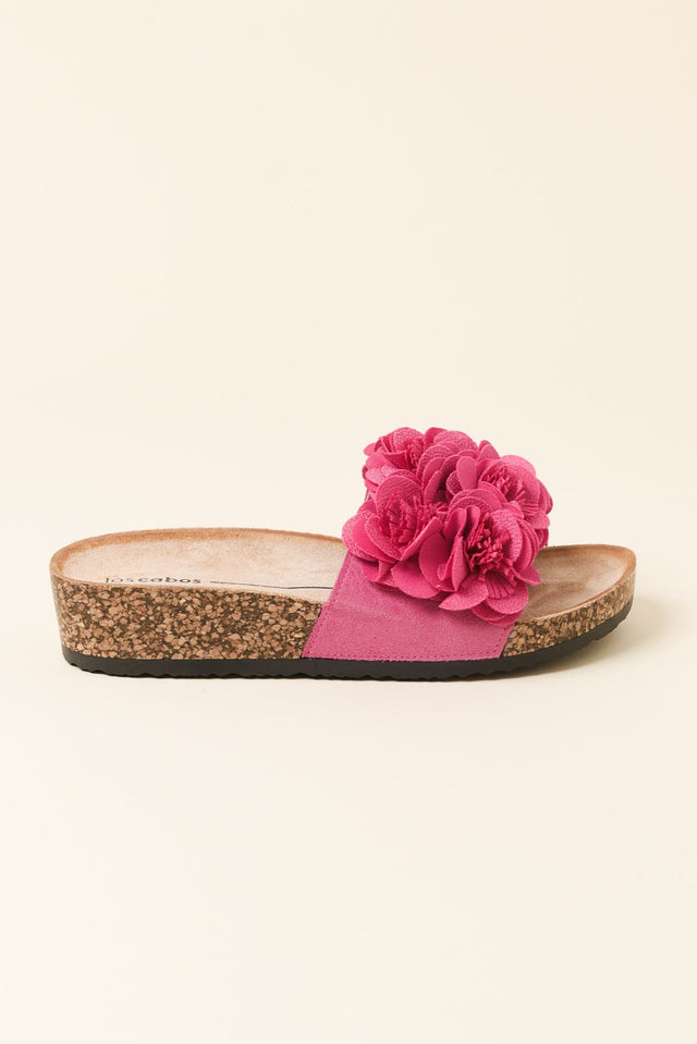 Corsage Hot Pink Flower Slide
