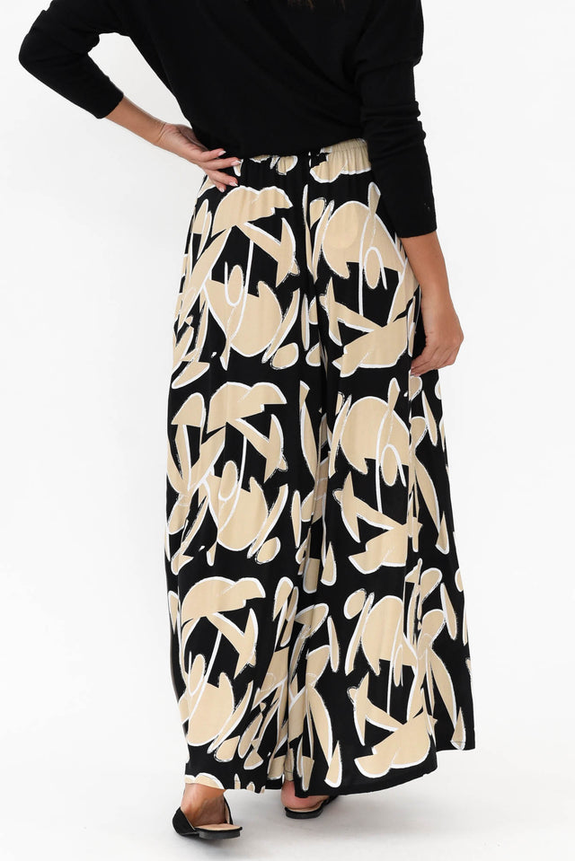 Cotswold Black Abstract Wide Leg Pants image 6