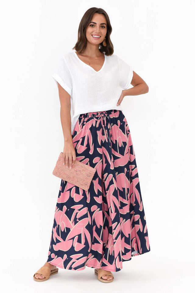 Cotswold Navy Abstract Wide Leg Pants banner image