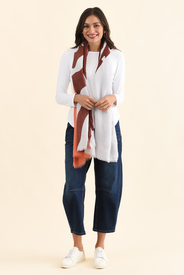Crane Rust Contrast Scarf