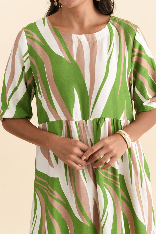 Cyrus Green Marble Cotton Blend Dress - Blue Bungalow NZ Cyrus Green Marble Cotton Blend Dress - Blue Bungalow NZ
