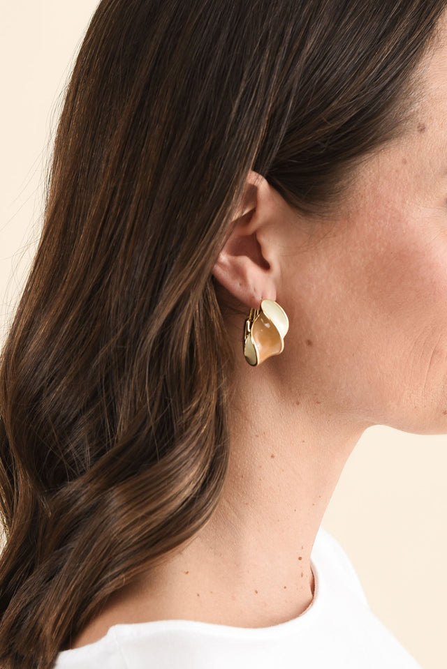 Dallas Mocha Enamel Hoop Earrings