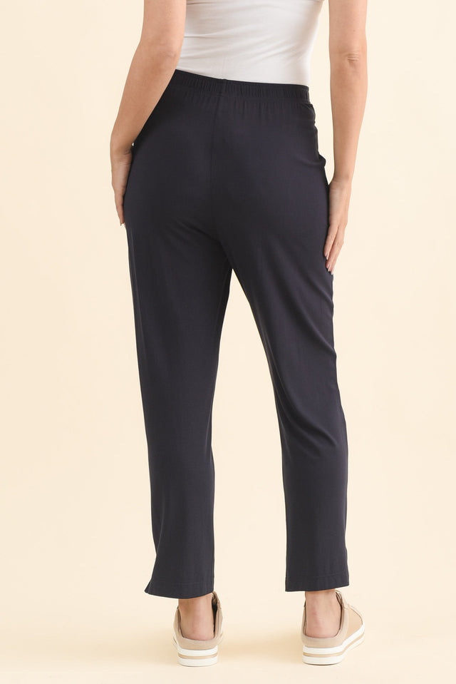 Dana Navy Micro Modal Pants,Brunette model,alt text|model:MJ image 6
