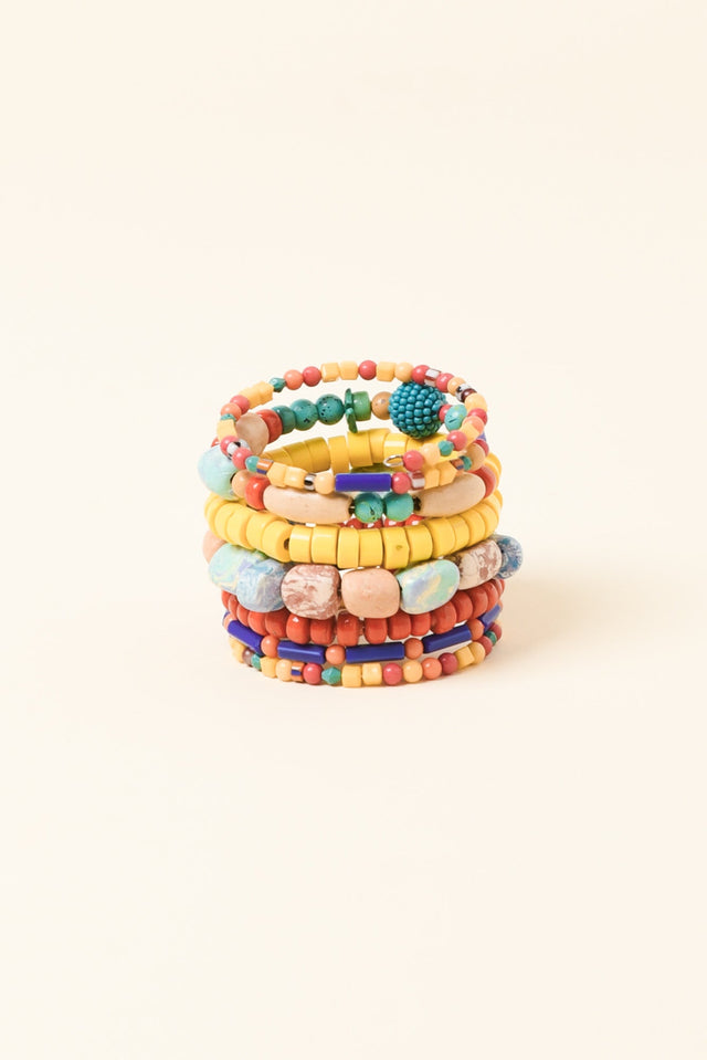 Darlene Yellow Beaded Bracelet Set image 1