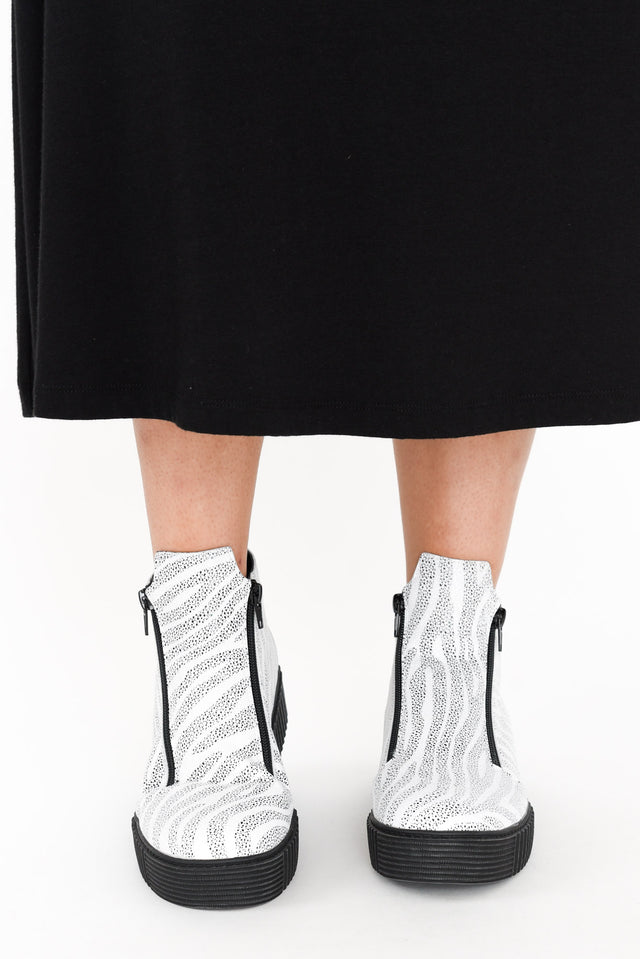 Davith White Zebra Ankle Boot image 4