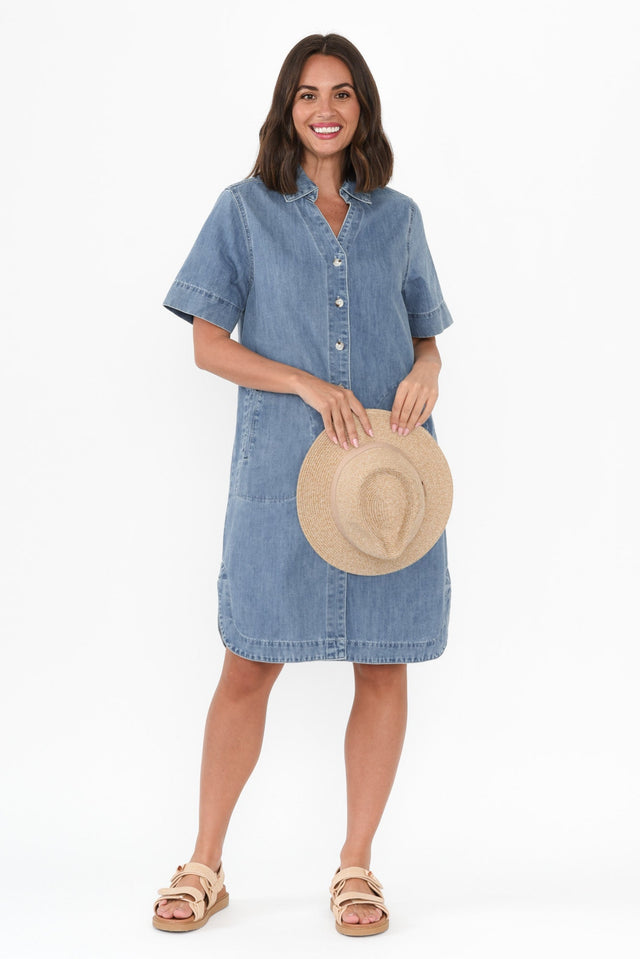Dawson Blue Denim Button Dress banner image