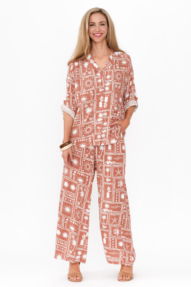 Cath Rust Tropical Pocket Pants