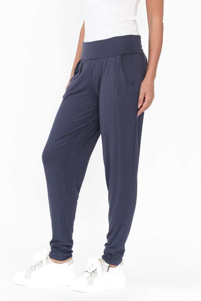 Deep Blue Bamboo Soft Slouch Pants image 4