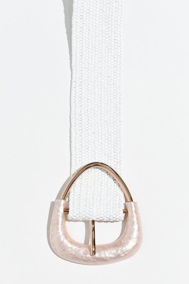 Define White Resin Buckle Woven Belt