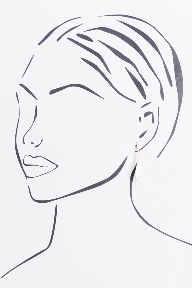 Delia Silver Heart Drop Earrings