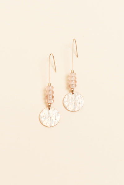 Demeter Pink Beaded Disc Earrings