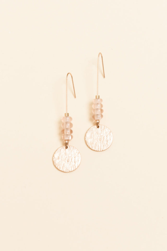 Demeter Pink Beaded Disc Earrings image 1