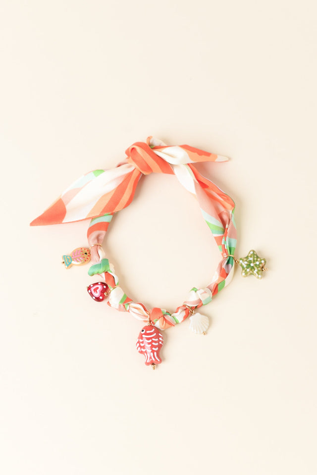 Denise Orange Sea Fabric Necklace image 1