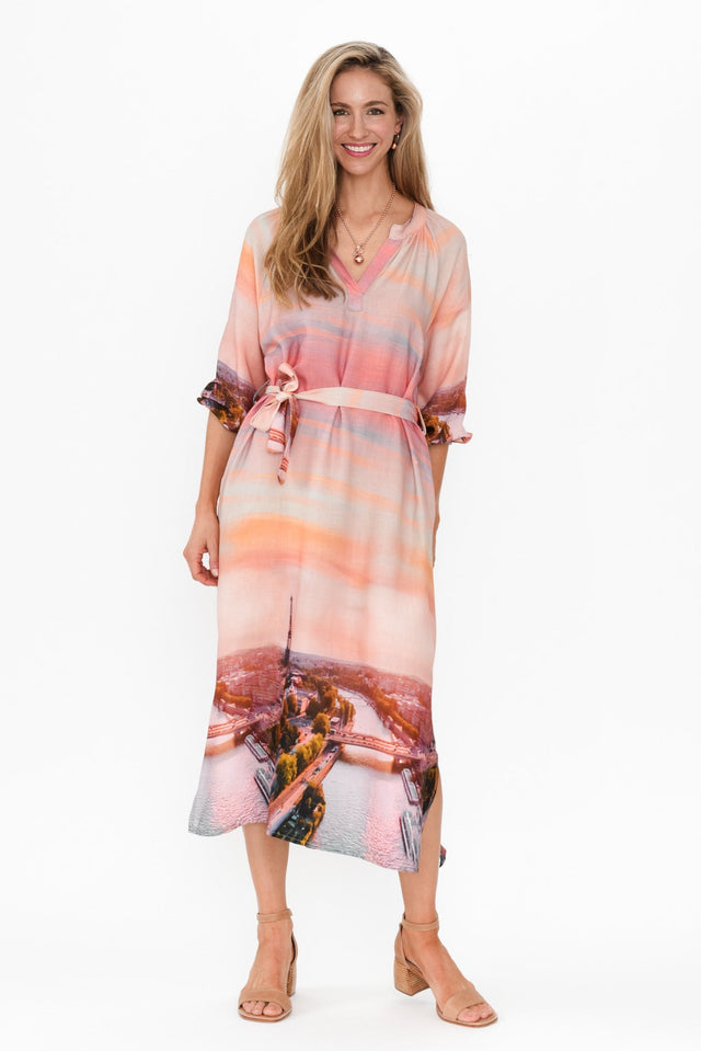 Dianna Pink Paris Linen Blend Dress image 1