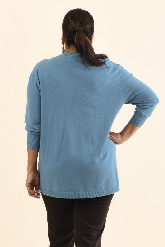 Dianne Blue Button Knit Jumper,Brunette model,alt text|model:Pilita image 11