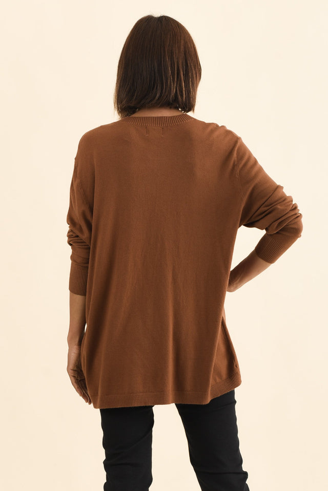 Dianne Chocolate Button Knit Jumper,Brunette model,alt text|model:Cara image 6