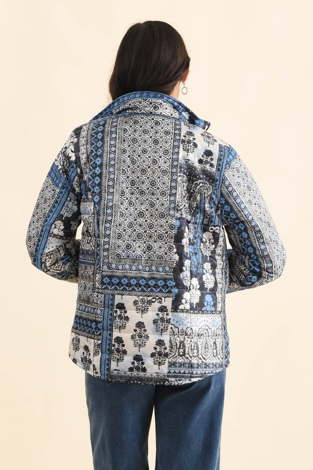 Diego Navy Motif Puffer Jacket,Brunette model,alt text|model:Brontie image 6