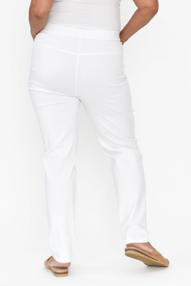 Dixon White Cotton Stretch Pants image 9