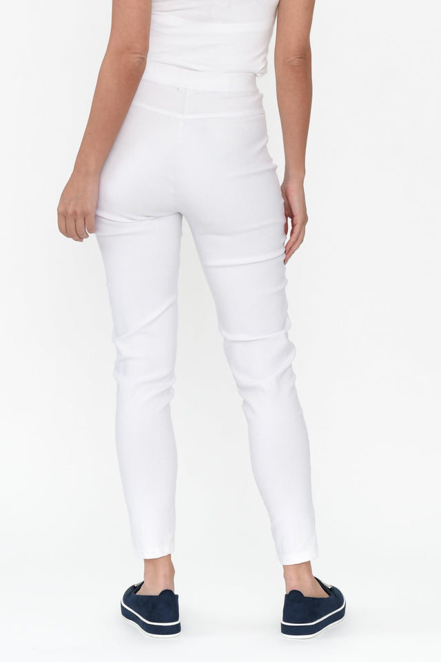 Dixon White Cotton Stretch Pants image 5
