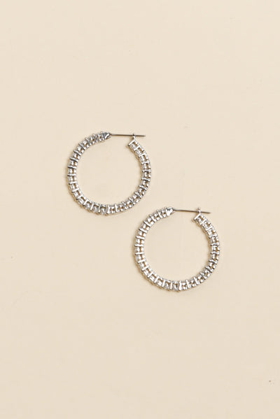 Dolce Vita Silver Diamante Hoop Earrings