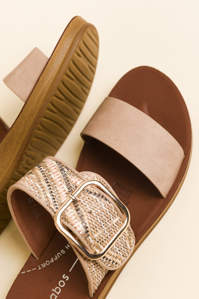 Doti Taupe Abstract Buckle Slide image 3