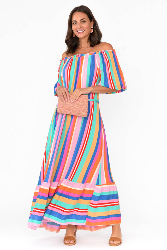 Dove Multi Stripe Maxi Dress