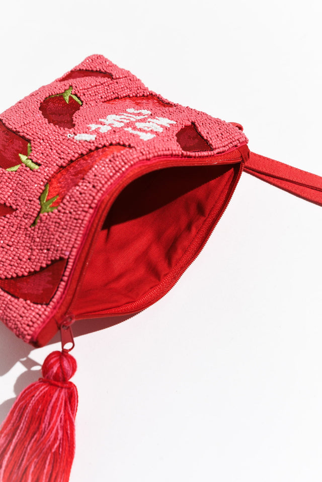 Dulce Hot Pink Chilli Beaded Clutch