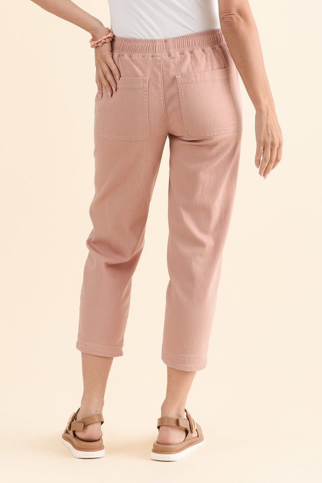 Eliana Blush Cotton Stretch Jeans,Back,Brunette model,alt text|model:MJ image 4