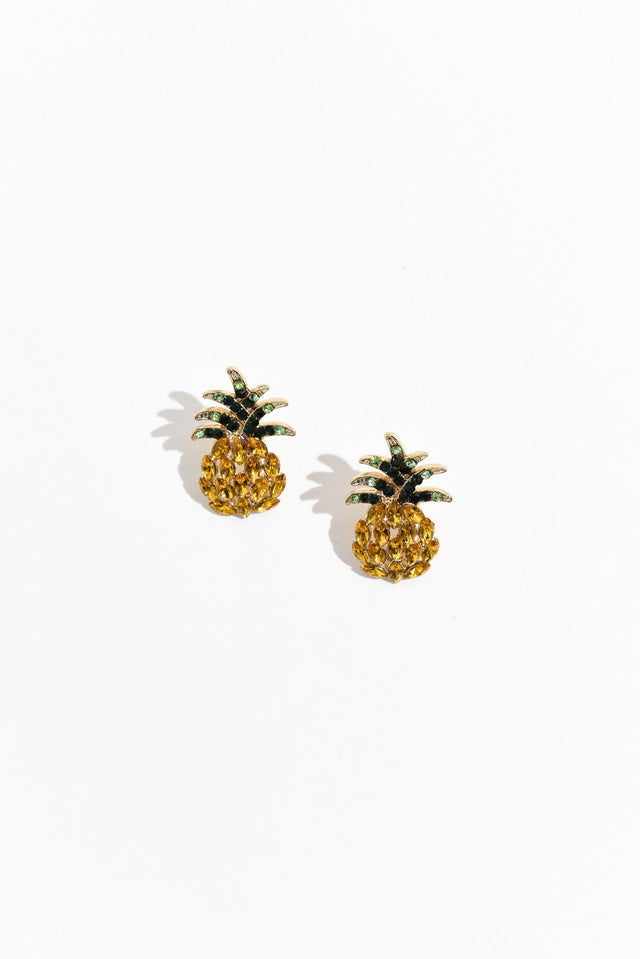 Elijah Gold Pineapple Stud Earrings