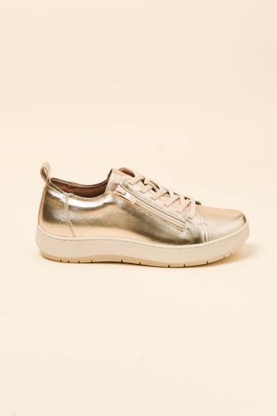 Elk Gold Leather Zip Sneaker