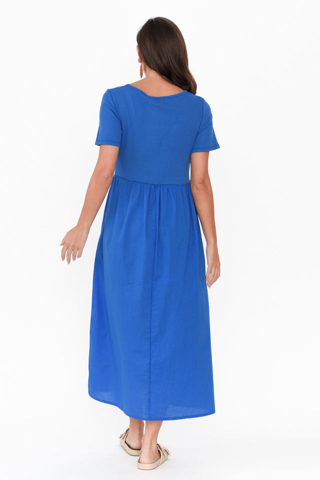 Ella Blue Cotton Poplin Dress image 4