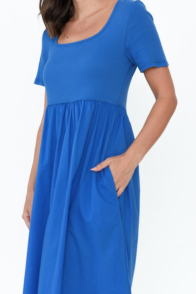 Ella Blue Cotton Poplin Dress image 5