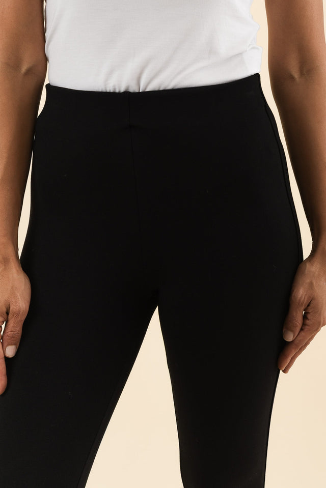 Elsa Black Winter Ponte Pants,Detail,Brunette model,alt text|model:Cara image 6