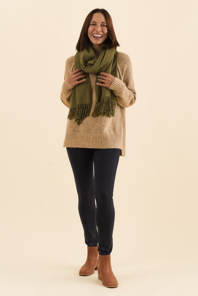 Elsa French Navy Winter Ponte Pants,Full Body,Brunette model,alt text|model:Cara image 2