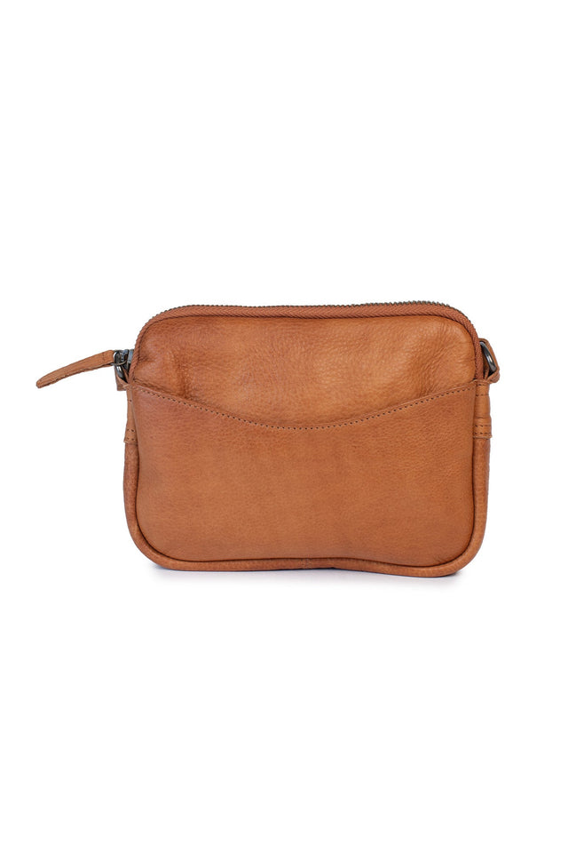 Emma Tan Leather Crossbody Bag