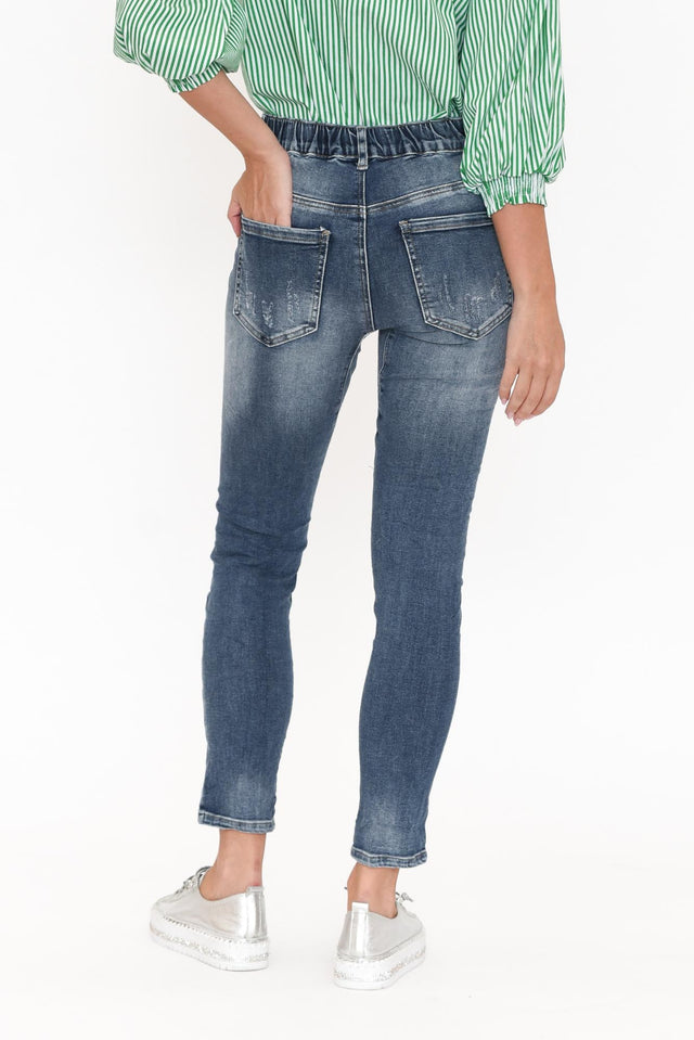 Emma Blue Denim Distressed Stretch Jeans