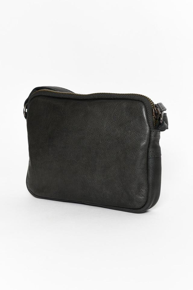 Emma Charcoal Leather Crossbody Bag