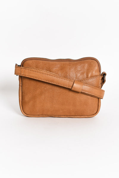 Emma Tan Leather Crossbody Bag