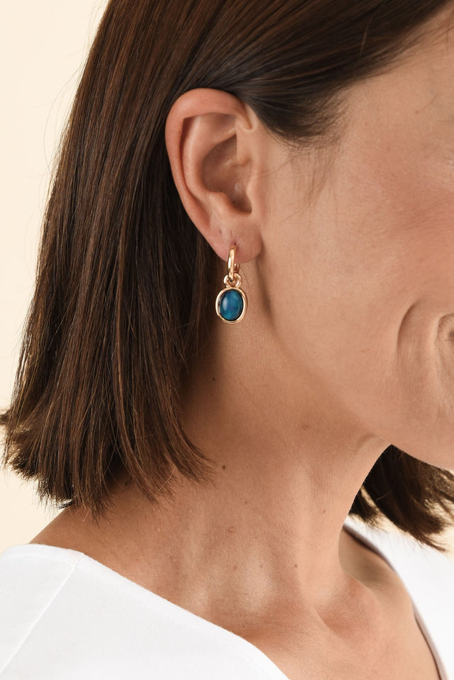 Emy Blue Hoop Earrings