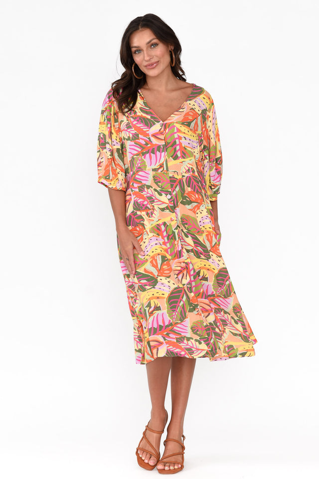 Enna Yellow Tropical Pocket Dress image 2