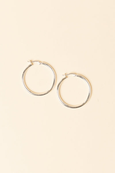 Erika Silver Hoop Earrings