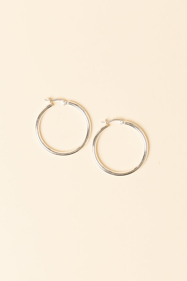 Erika Silver Hoop Earrings image 1