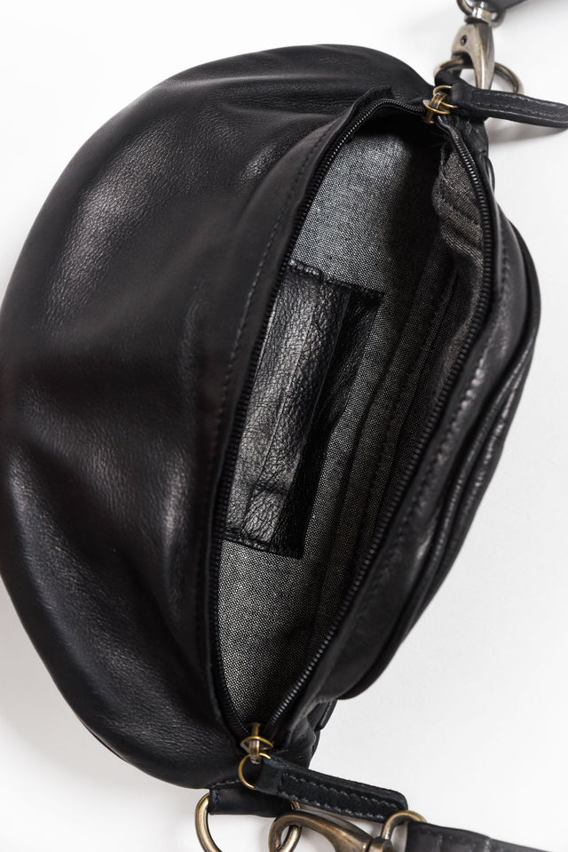 Escape the Ordinary Black Leather Sling Bag image 2