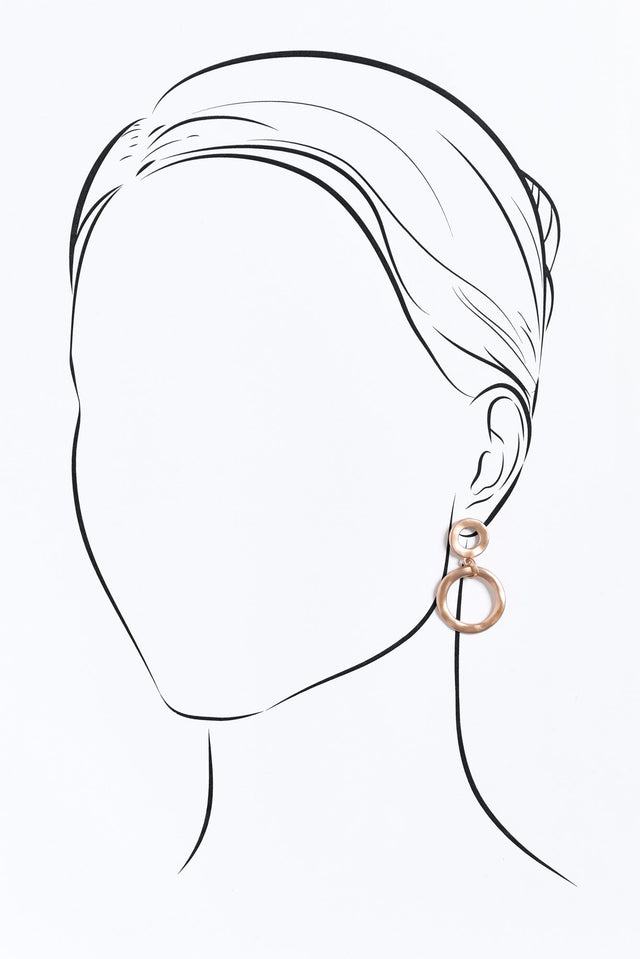 Essence Rose Gold Circular Pendant Drop Earrings
