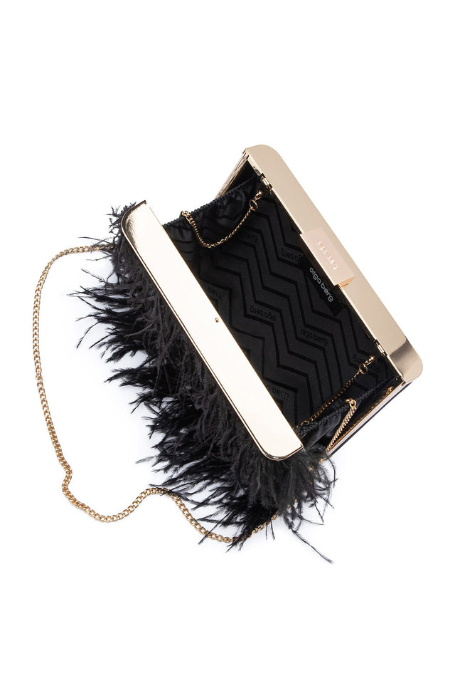 Estelle Black Feather Clutch image 2